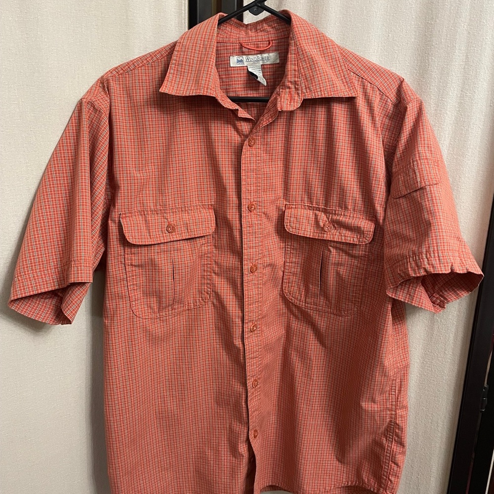 💙Men's Orange/Rust Checkered Wind River Shirt